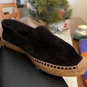 YSL Almond Toe black Espadrilles